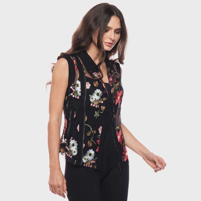 Midnight Garden Embroidered Vest