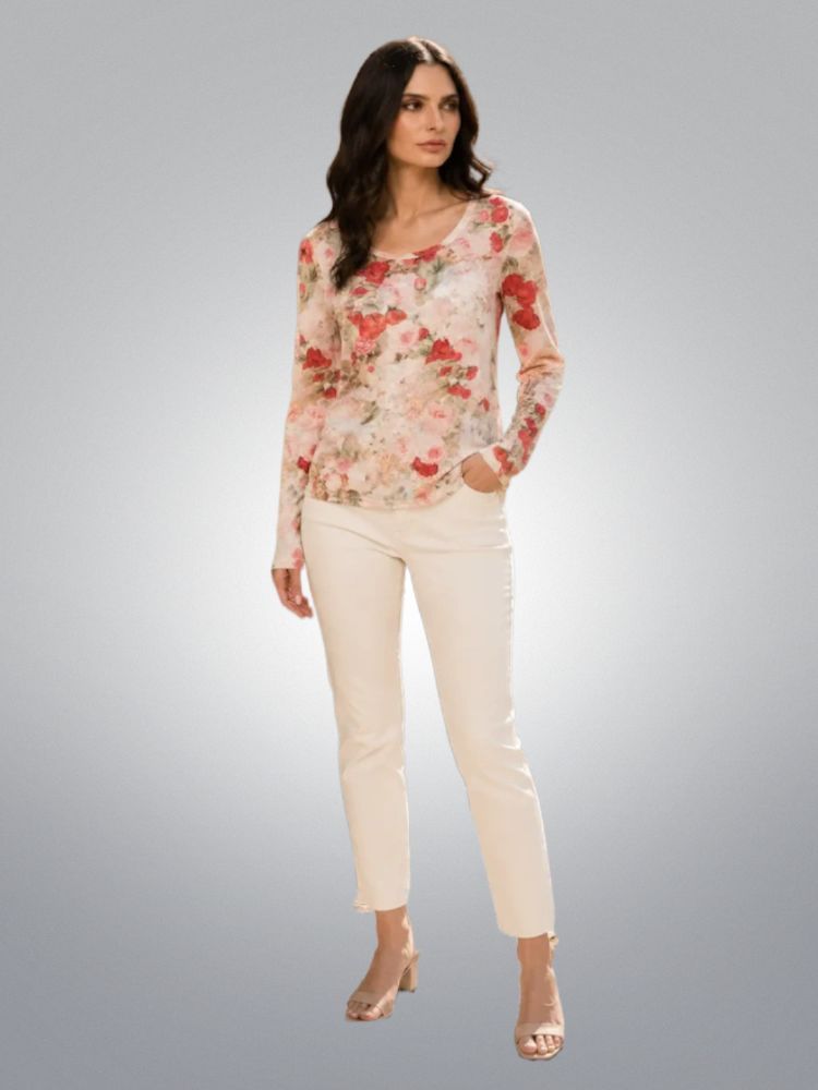 Romantic Roses Mesh Top, Size: MEDIUM