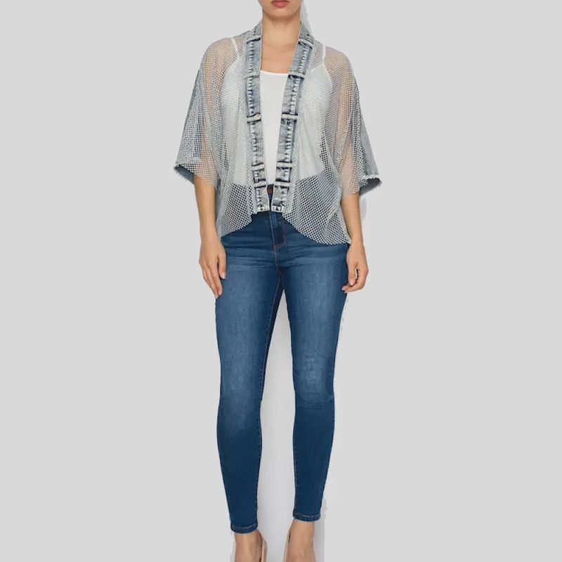 Sparkling Mesh Denim Jacket