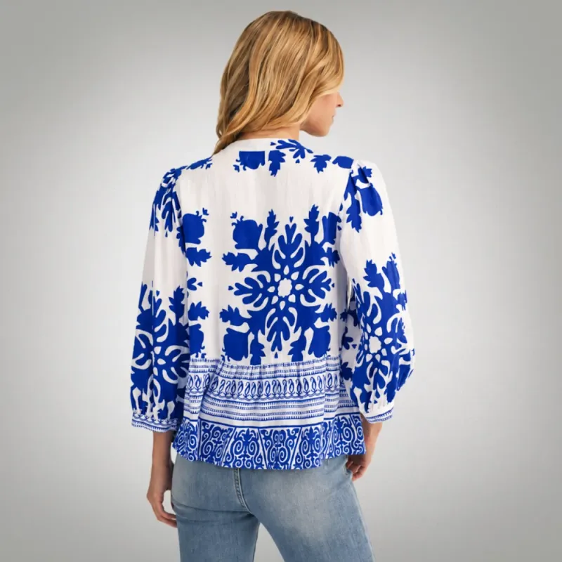 Baroque Floral Boho Top