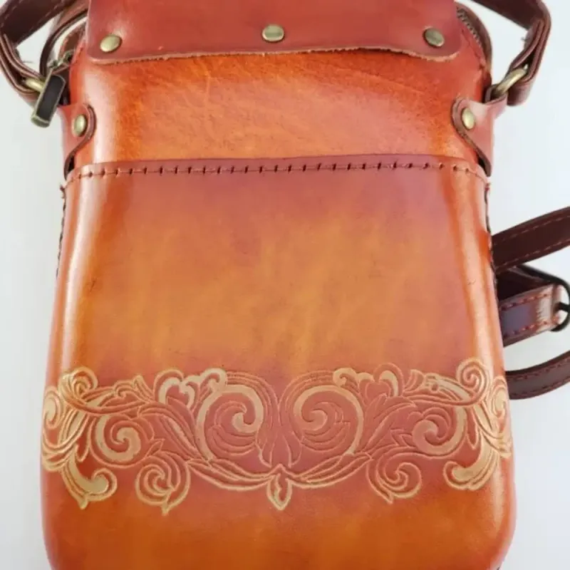 Ms Piggy Handcrafted Leather Phone Bag