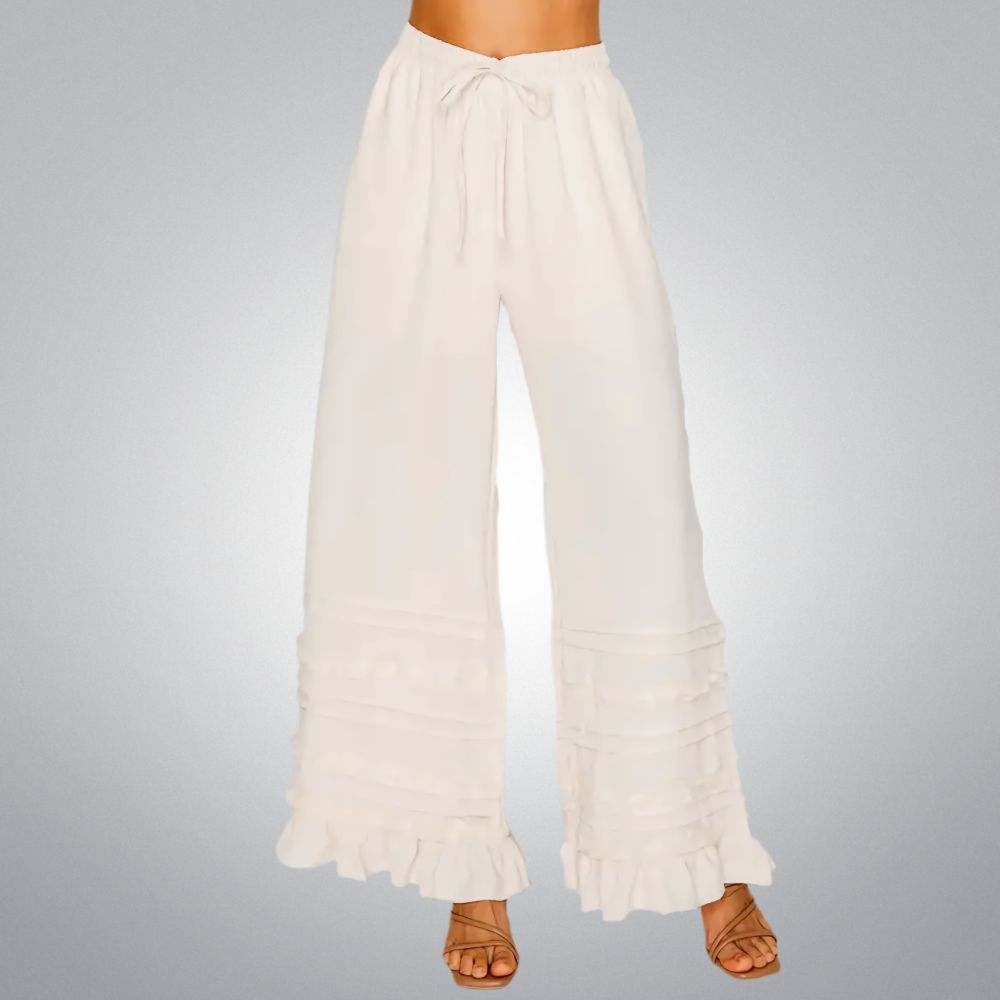 Ruffle Me Pretty Wide-Leg Pants, Size: SMALL