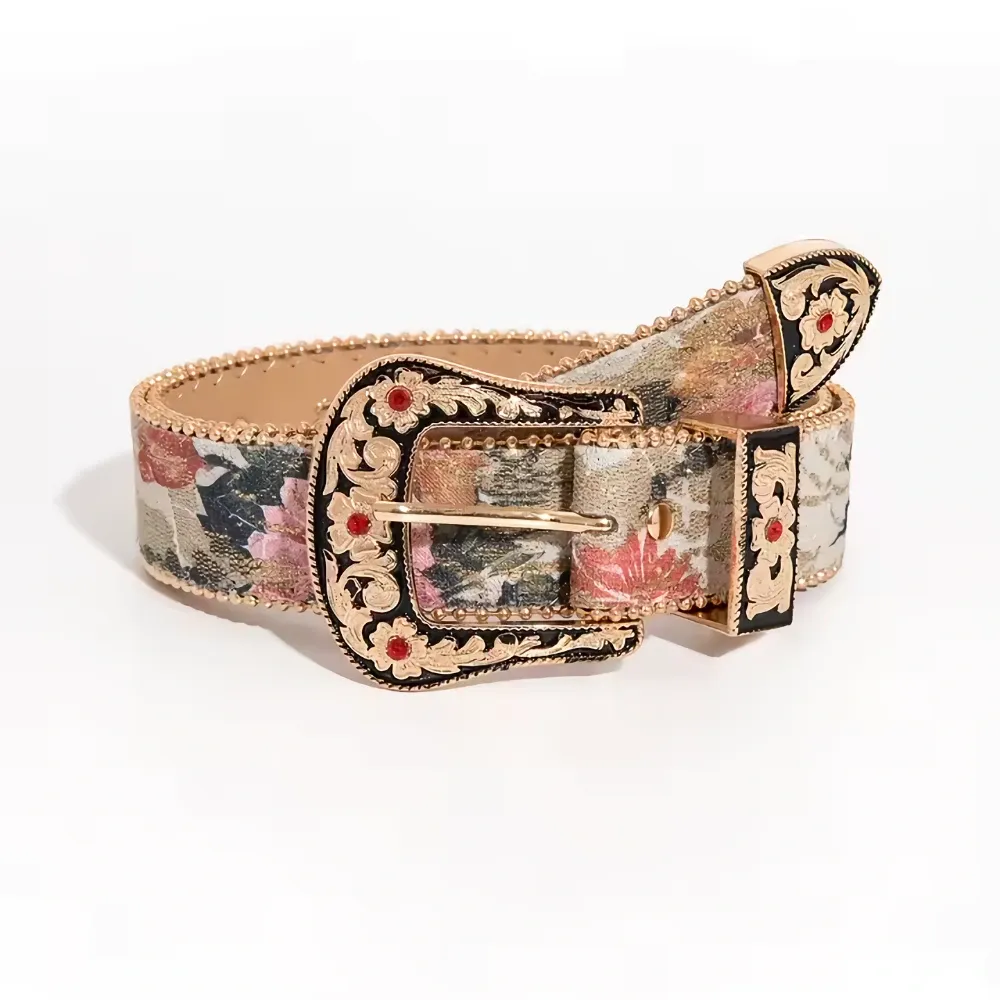 Glorious Garden Beaded Belt, Size: A - 28-37"