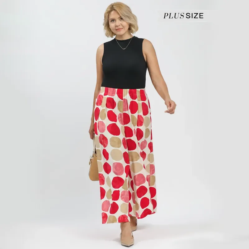 CURVY - Spotted Having Fun Wide Leg Pants