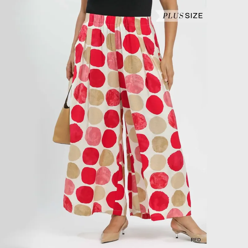 CURVY - Spotted Having Fun Wide Leg Pants