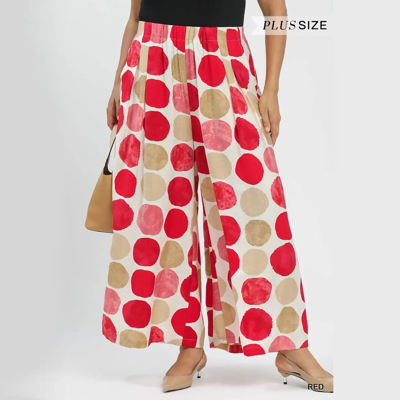 CURVY - Spotted Having Fun Wide Leg Pants, Size: XL