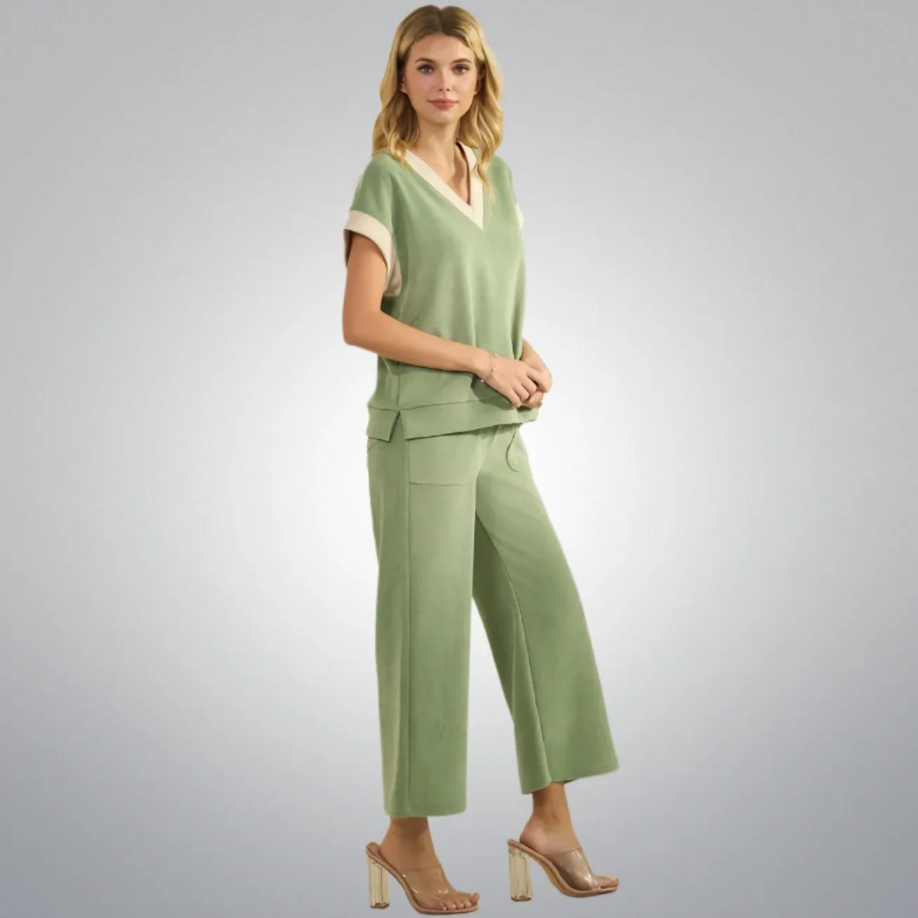 Soft &amp; Sweet Corduroy Two-Piece Pants Set, Size: SMALL