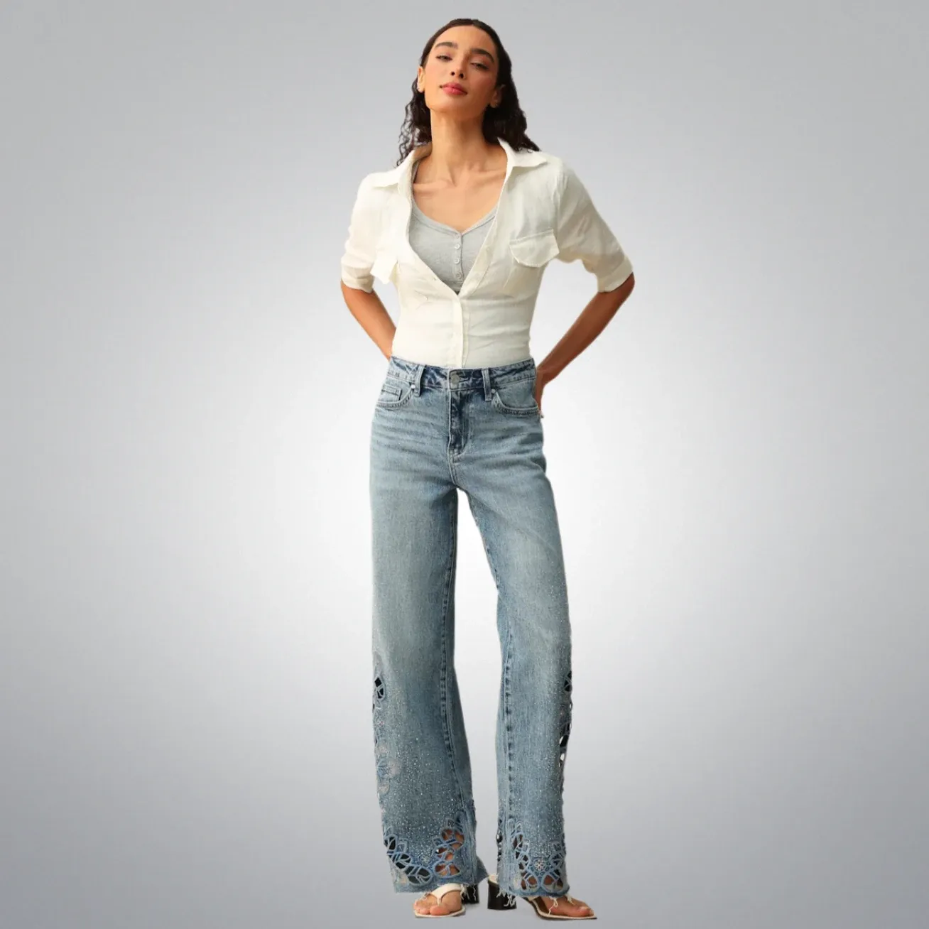 Bloom &amp; Bling Mid-Rise WL Jeans, Size: 24/0