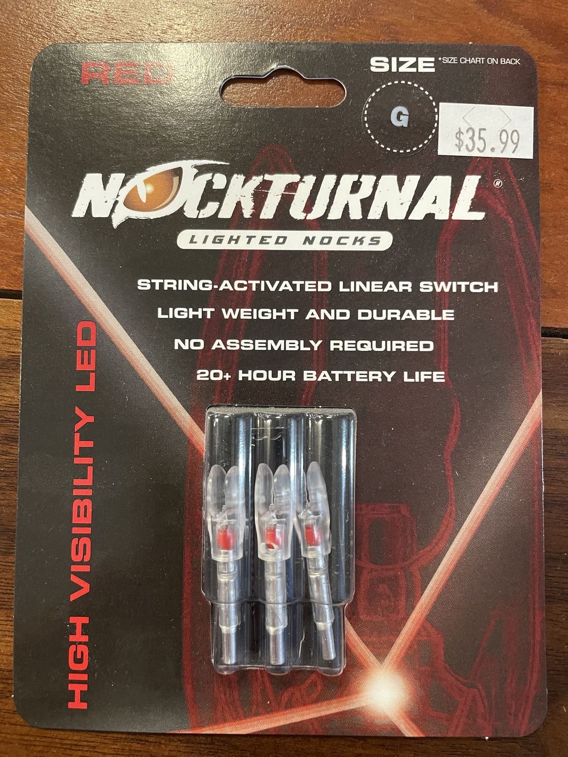 NOCKTURNAL G NOCK RED LIGHTED NOCKS