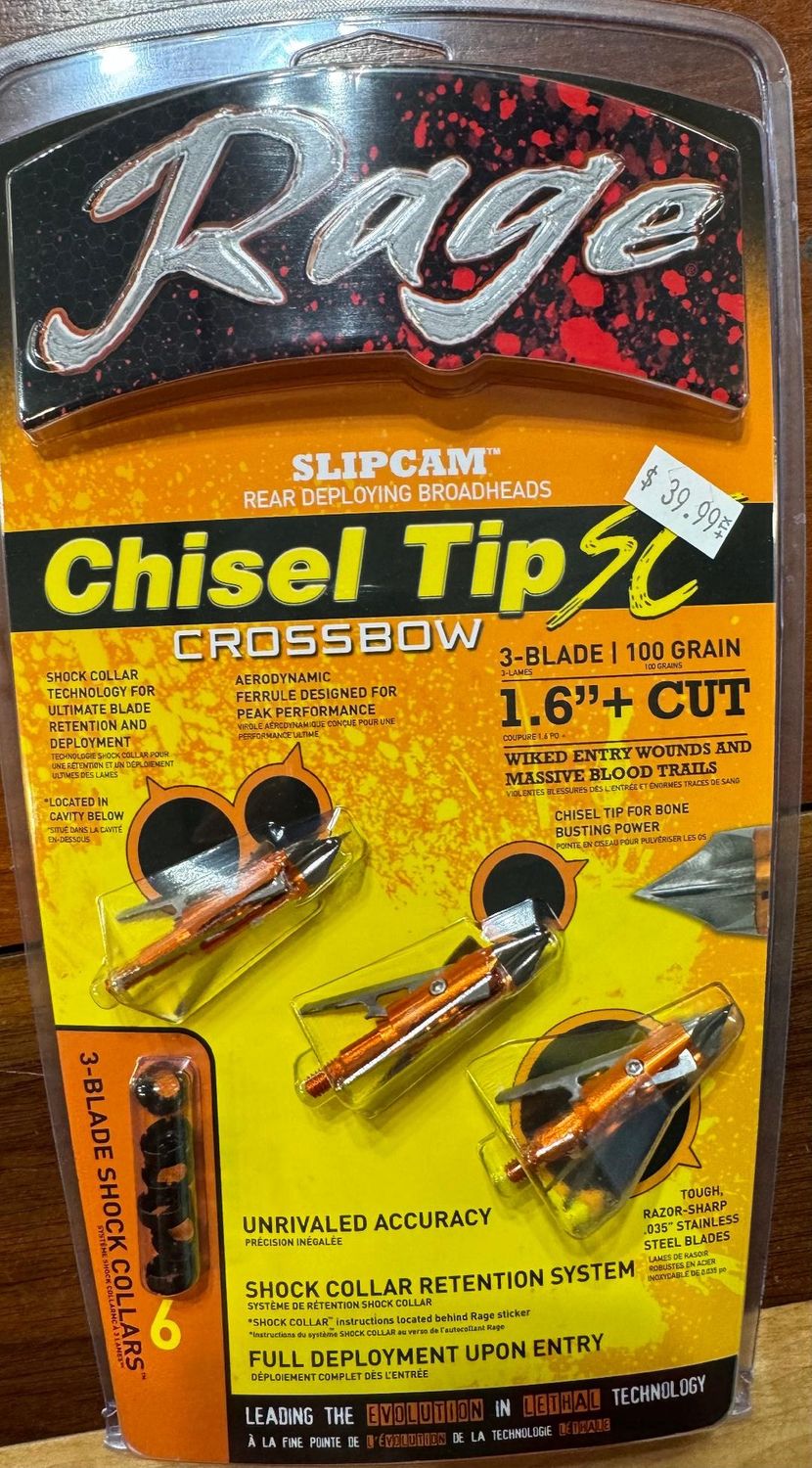 RAGE CHISEL TIP SC 100 GR CROSSBOW