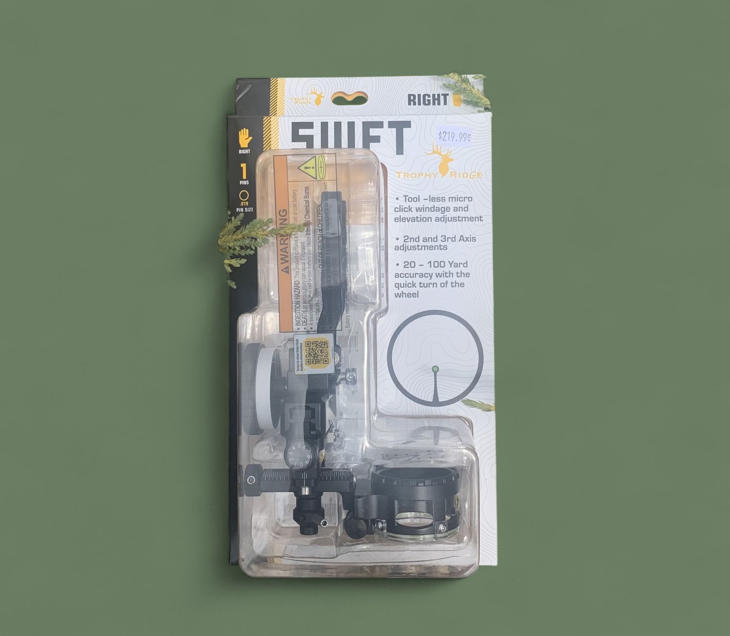 TR SWFT SIGHT 1 PIN RH BLACK .019