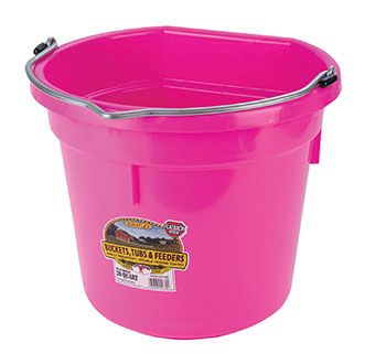 20 Quart Flat Back Bucket, Color: Hot Pink