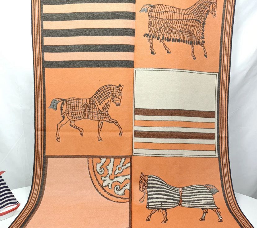 shawl, اللون: برتقالي
