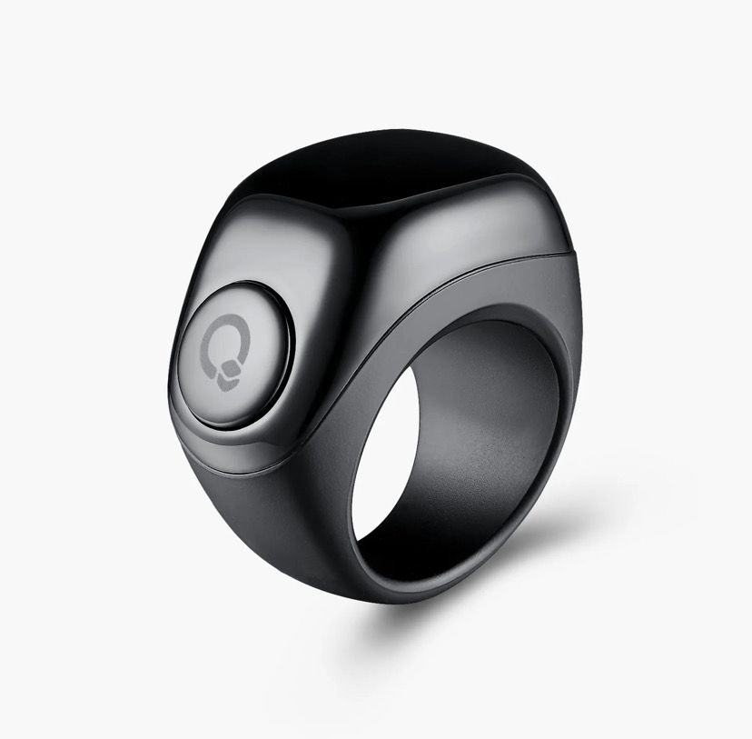Smart tasbeeh ring, اللون: اسود