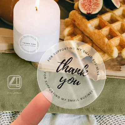Transparent circular sticker