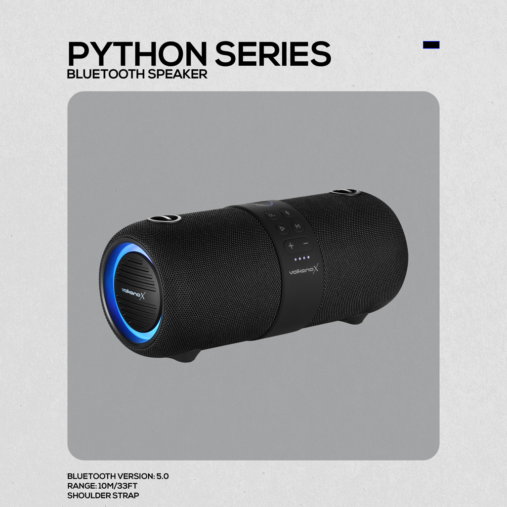 VolkanoX Python Series Bluetooth Speaker - Black