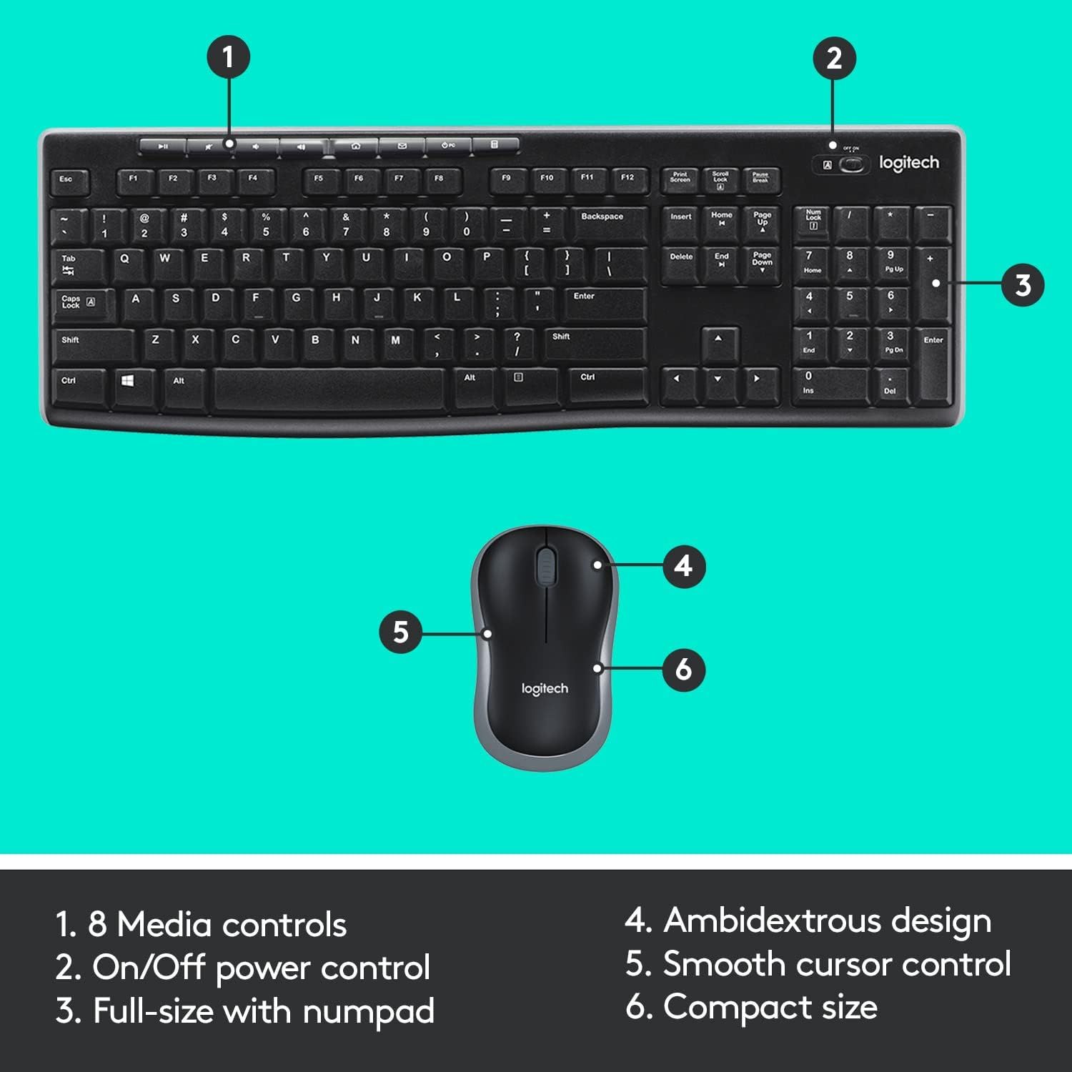 Logitech® MK270 Wireless Keyboard & Mouse Combo