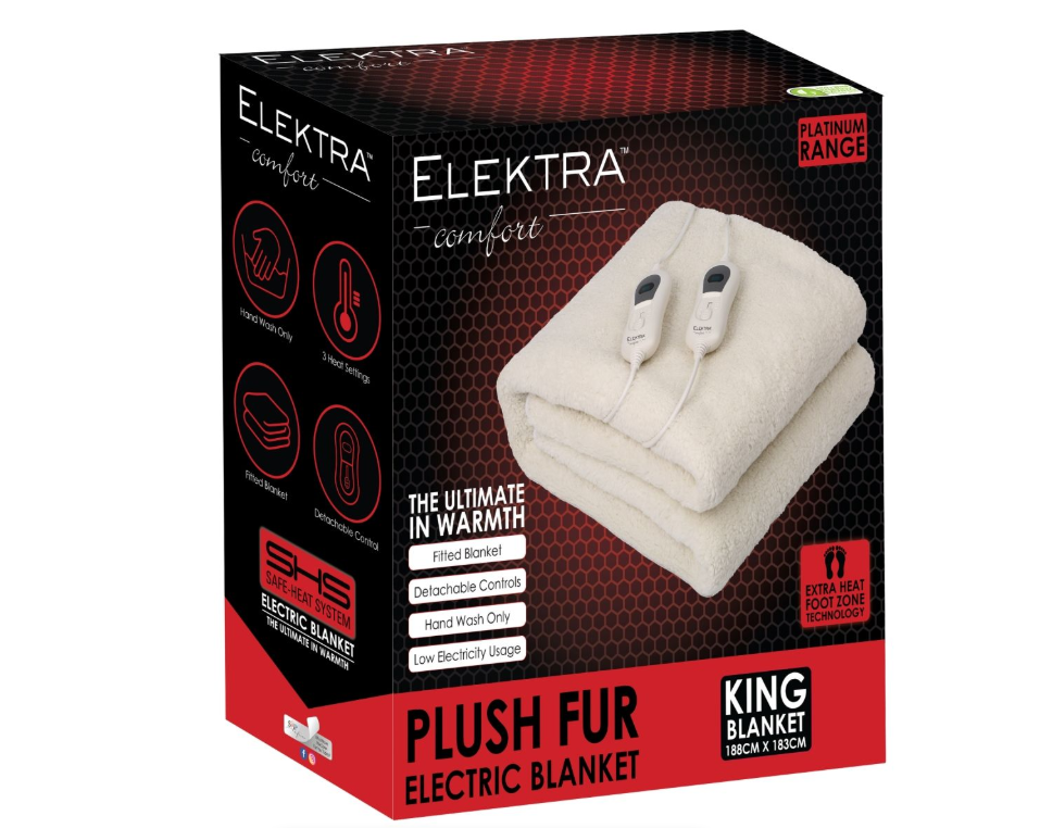 ELEKTRA 2204 - ELECTRIC BLANKET SINGLE A/FUR - SINGLE BED (Optional Size)