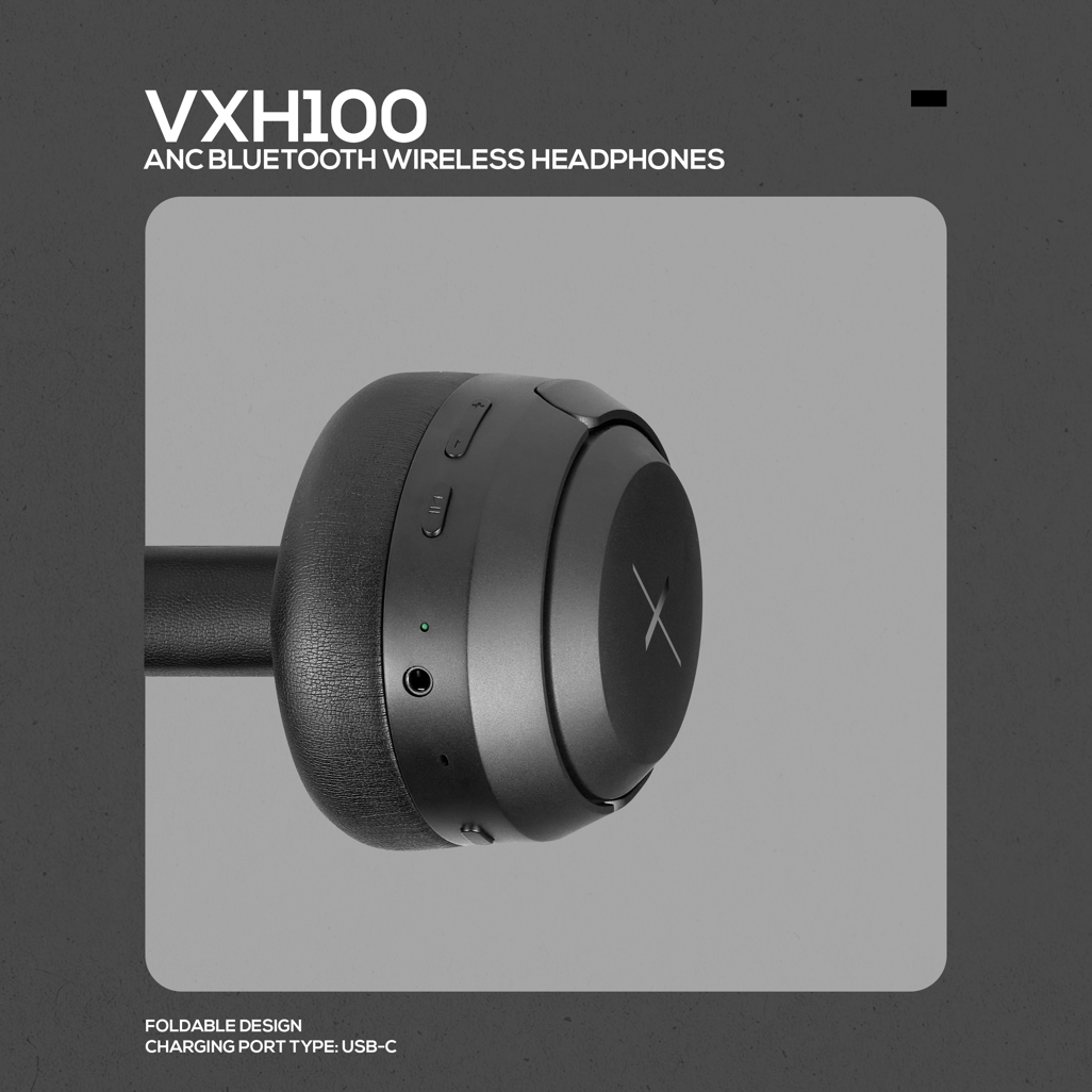 VolkanoX VXH100 Bluetooth Headphones with ANC - Black