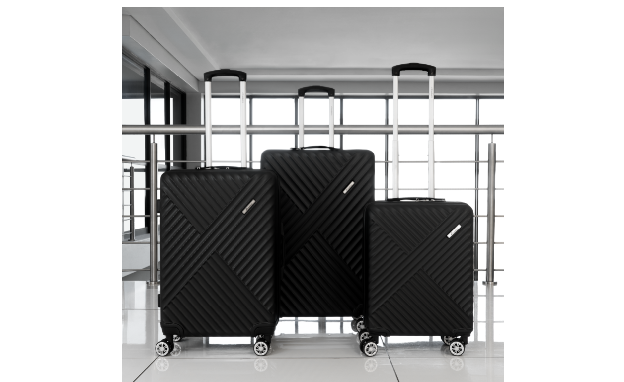 Travelwize Astra ABS 77cm 4-Wheels Spinner Luggage Black