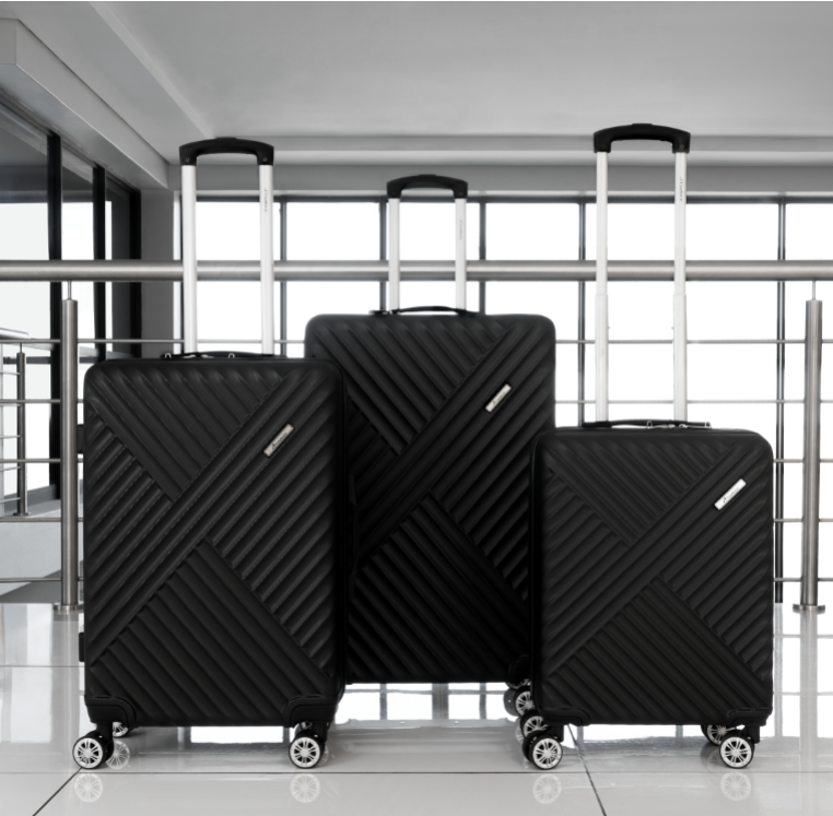 Travelwize Astra ABS 77cm 4-Wheels Spinner Luggage Black