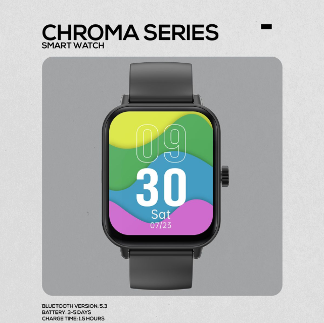 Volkano Chroma Series Smartwatch with black strap