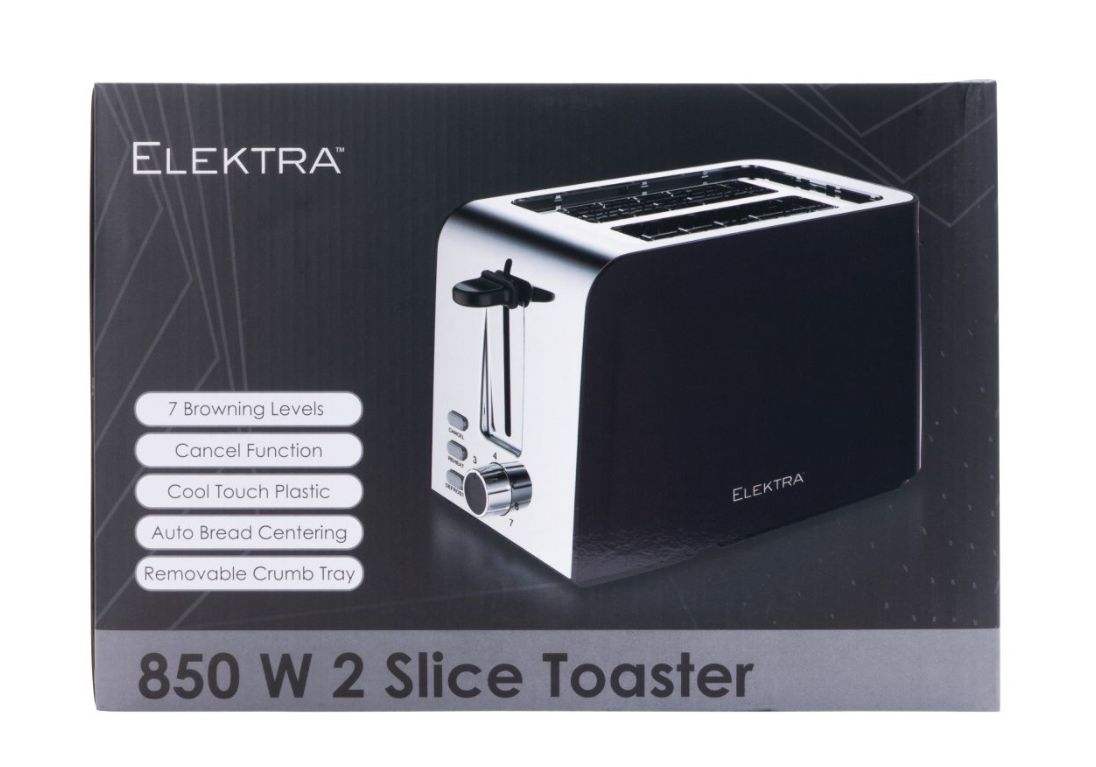 ELEKTRA - 2 SLICE TOASTER BLACK
