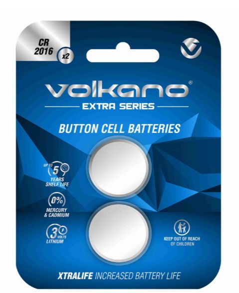 Volkano Extra series CR2016 Pack of 2 Batteries