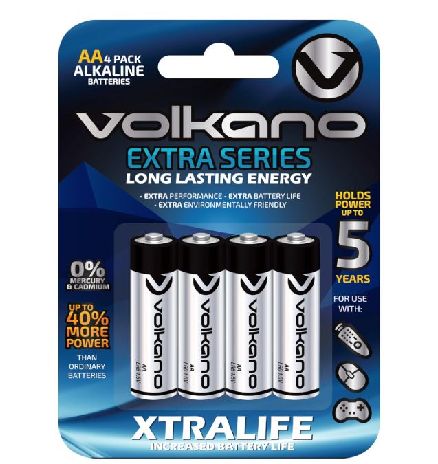 Volkano Extra series Alkaline Batteries AA pack of 4