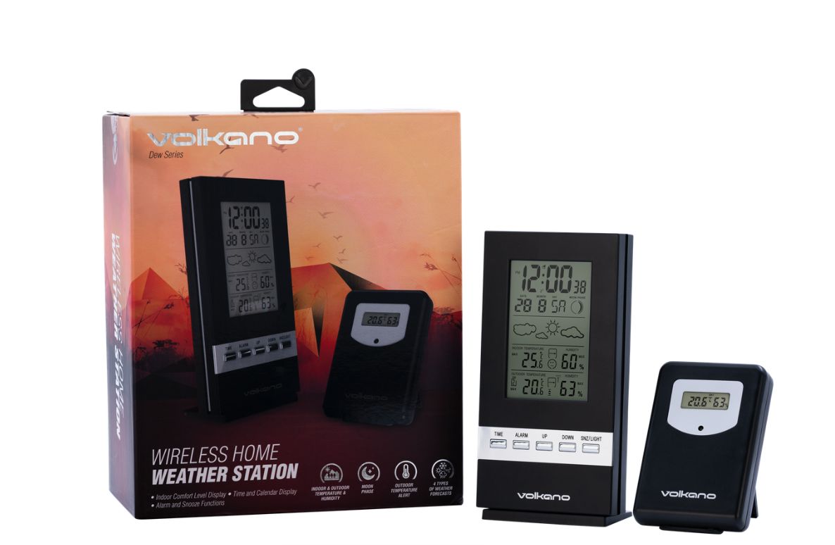 Volkano Dew series Weather Station - Black