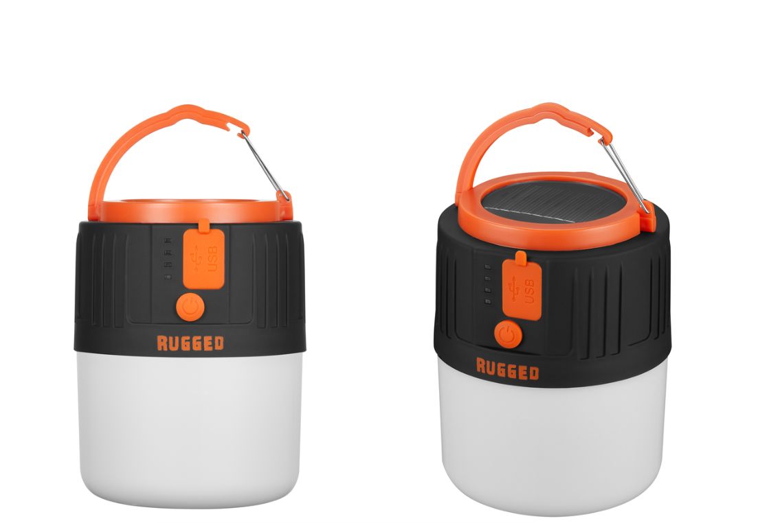 Rugged by Volkano 500lm Rechargeable Solar LED Lantern with Power Bank
