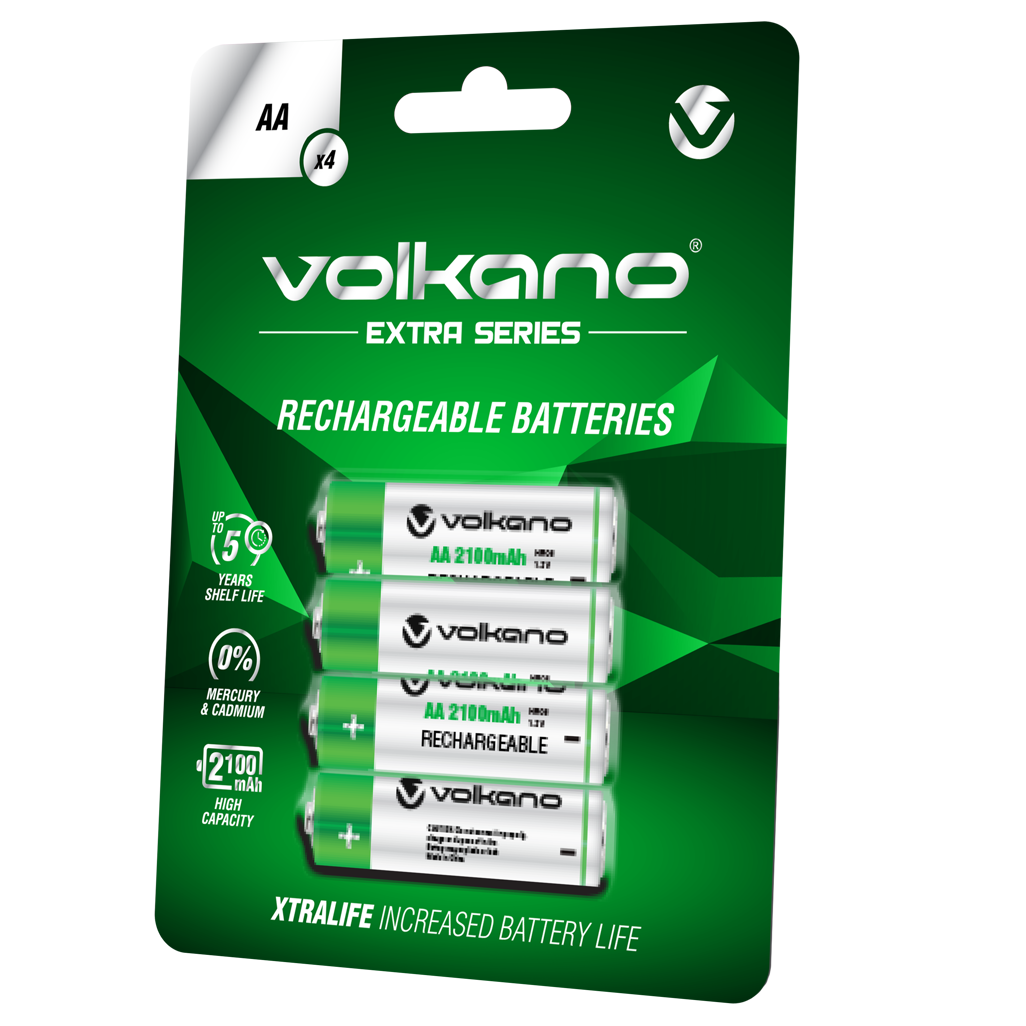Volkano Extra series Rechargeable Batteries AA pack of 4