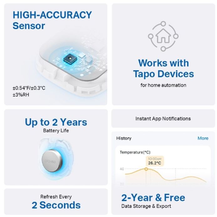 TP-Link Tapo T310 Smart Temp &amp; Humidity Sensor with Alerts