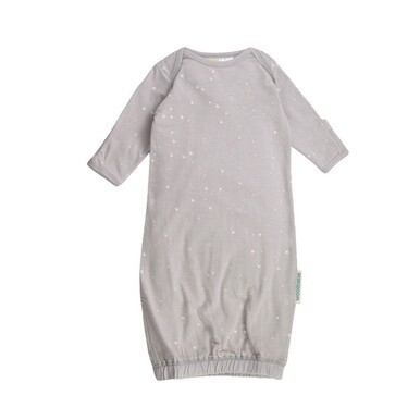 Woolbabe Merino/Organic Cotton Gown - Pebble Stars