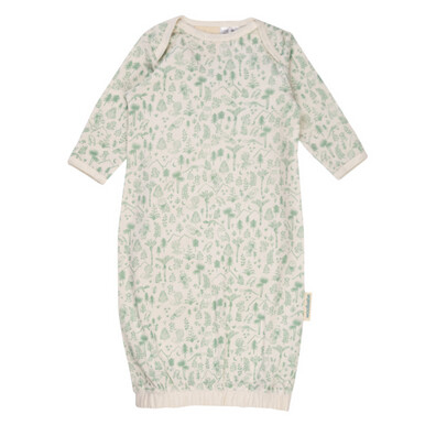 Woolbabe Merino/Organic Cotton Gown - Natural Moss Wilderness