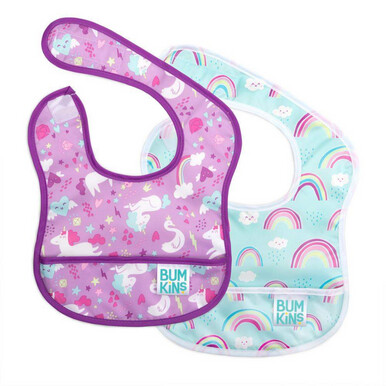 Bumkins Starter Bib 2pk - Unicorn &amp; Rainbow