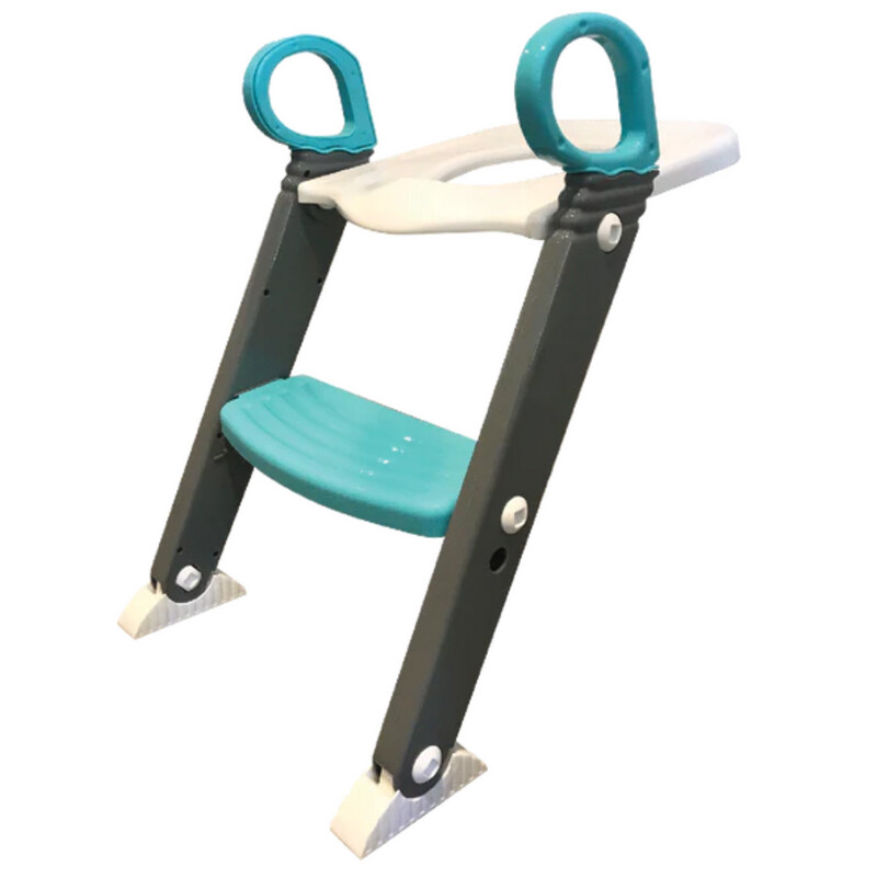 Moose Step-on-up Toilet Trainer Seat, Colour: Grey/White/Aqua