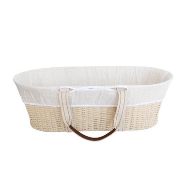 Nestling Moses Basket Muslin Liner - White