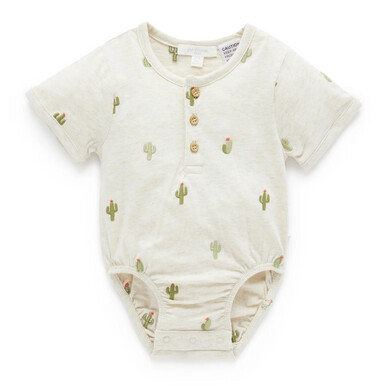 Purebaby Cactus Embroidered Bodysuit