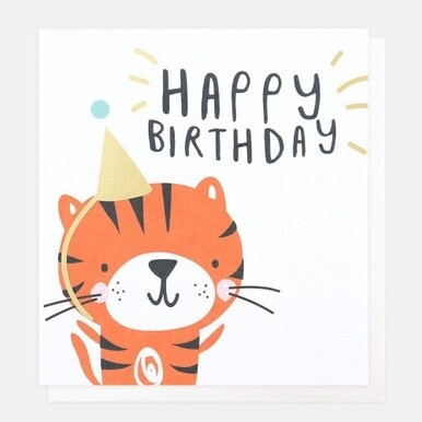 Happy Birthday Tiger Greeting Card - Party