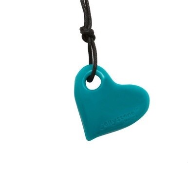 Jellystone Chew Necklace - Heart Turquoise