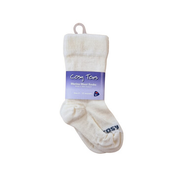 Cosy Toes Merino Knee High Baby Socks - White