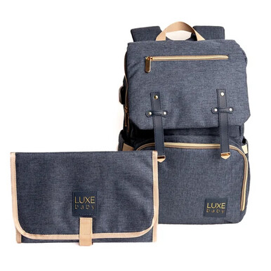 Luxe Baby Nappy Backpack - Steel Blue