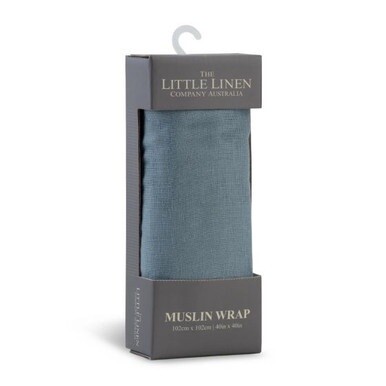 Little Linen Muslin Wrap - Barklife Blue