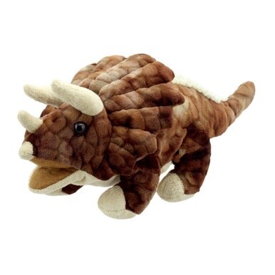 Baby Dino Puppet - Triceratops Brown
