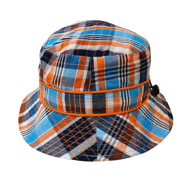 Banz Bucket Hat 2-4 years - Blue/Orange Check