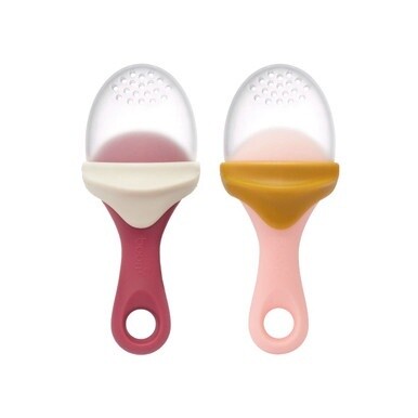 Boon Pulp Silicone Feeder 2pk - Pink &amp; Coral