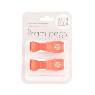 All4Ella Pram Pegs - Coral