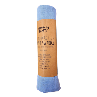 Snazzi Pants Bamboo Cotton Swaddle - Dusty Blue