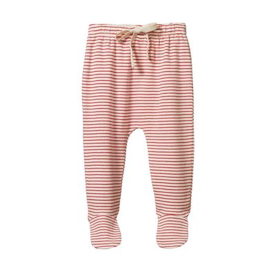 Cotton Footed Rompers - Red Pin Stripe